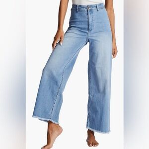 Billabong Free Fall Fray Hem Stretch Wide
Leg Jeans — Surf Spray blue 🩵